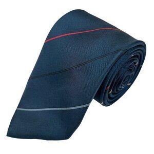 Jsaco Men's Blue Stripe Silk Made in Italy Necktie Tie